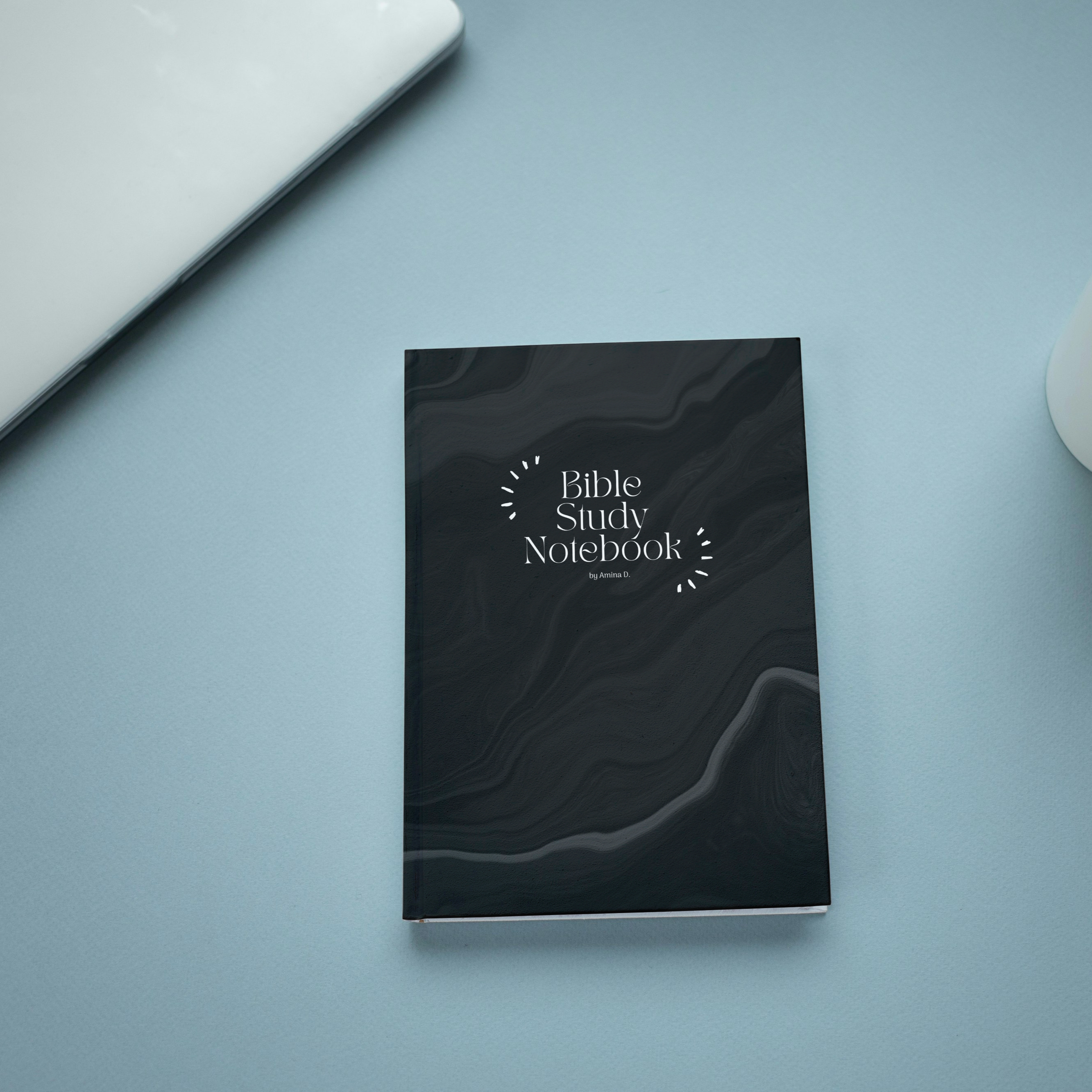 Bible Study Notebook Black Waves