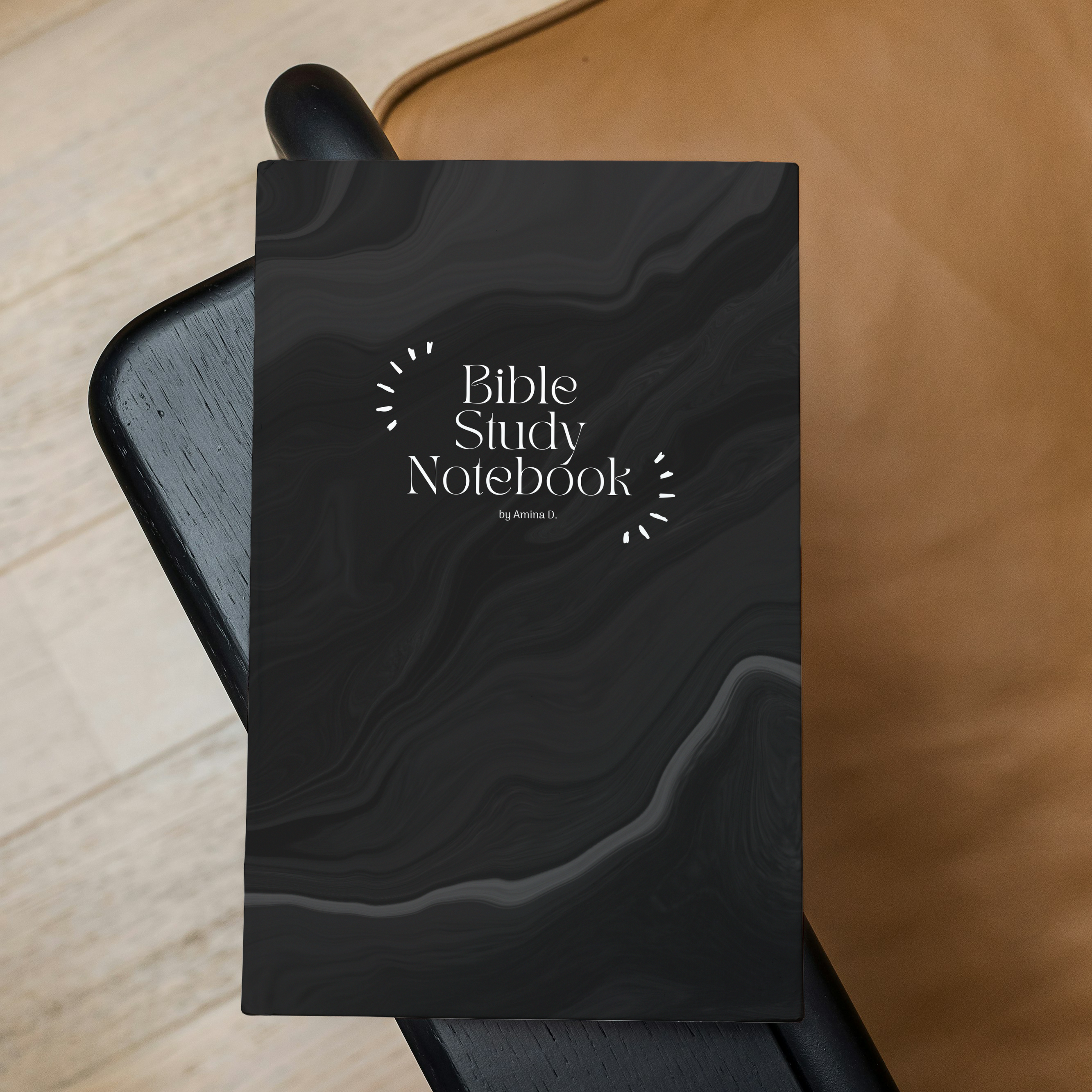 Bible Study Notebook Black Waves