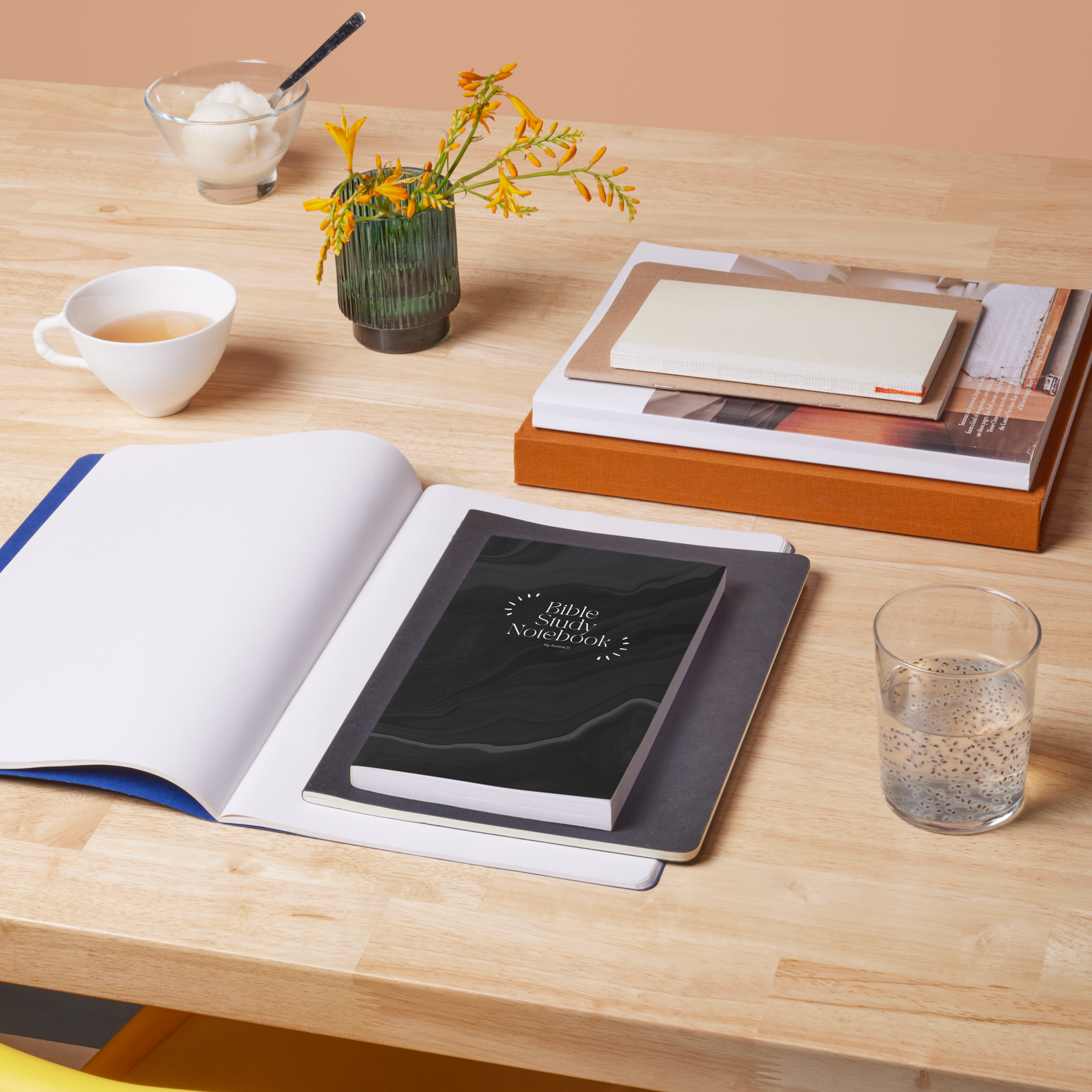 Bible Study Notebook Black Waves