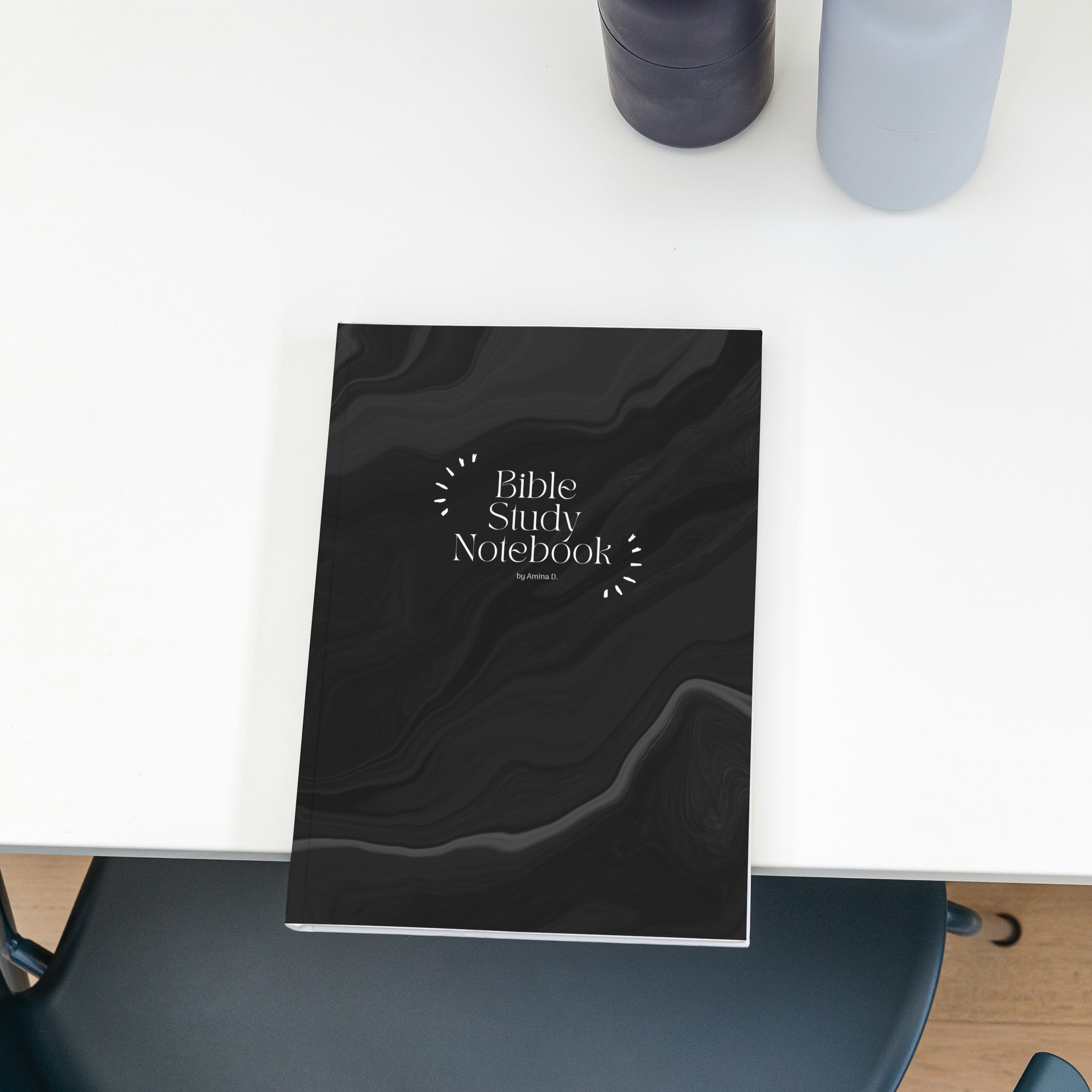 Bible Study Notebook Black Waves